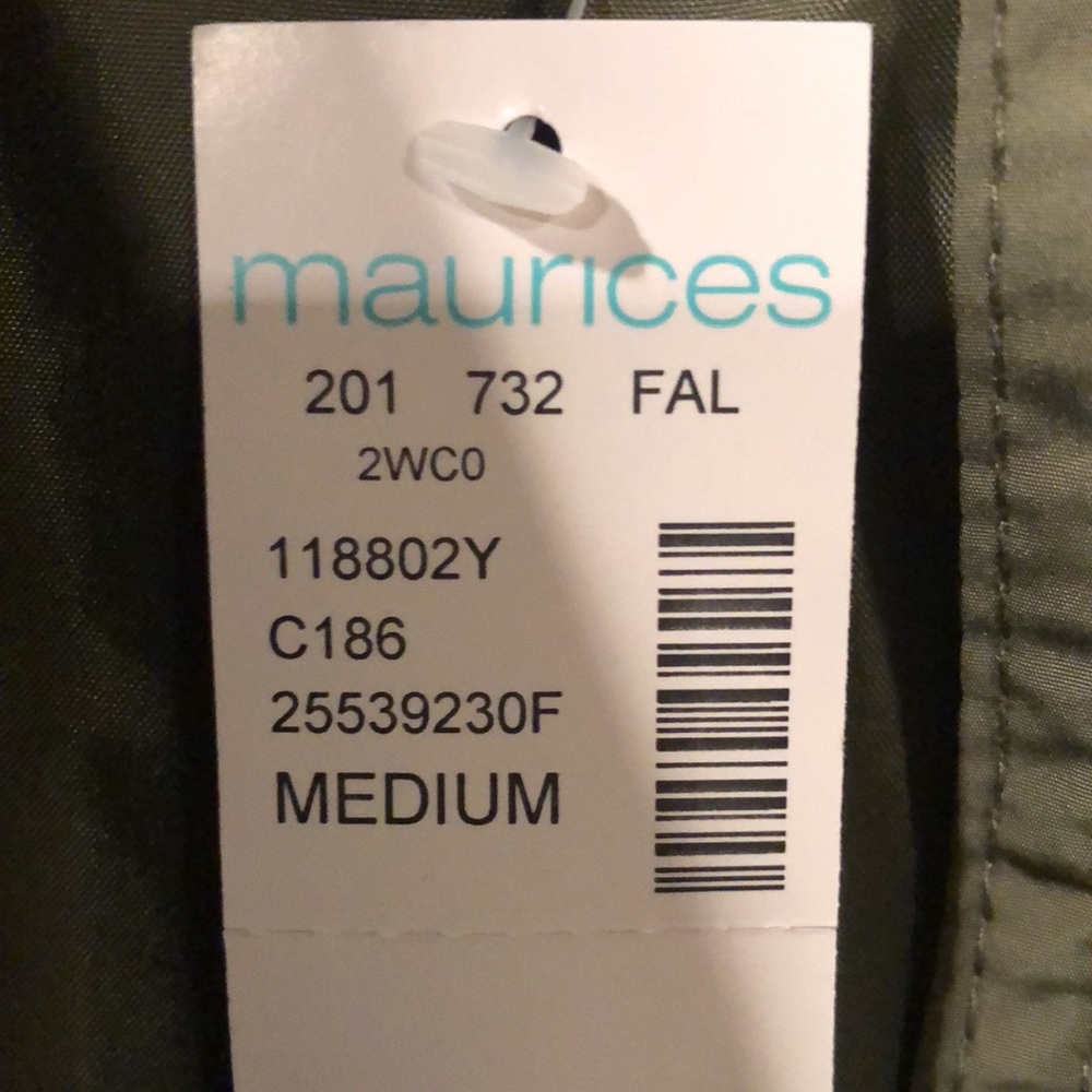Maurices olive Sherpa lined hooded puffer outerwear jacket - Picture 2 of 2